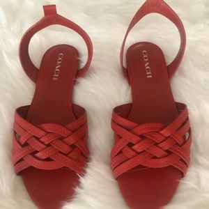 Coach red sandals